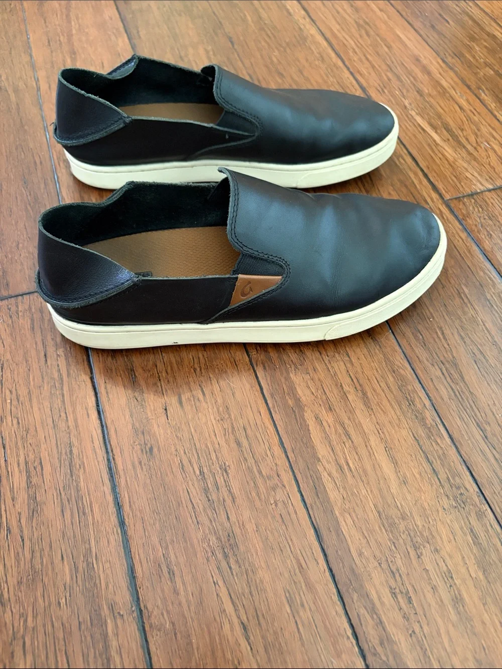 Olukai Women’s Slip-On Leather Sneakers - Black - Picture 3 of 6